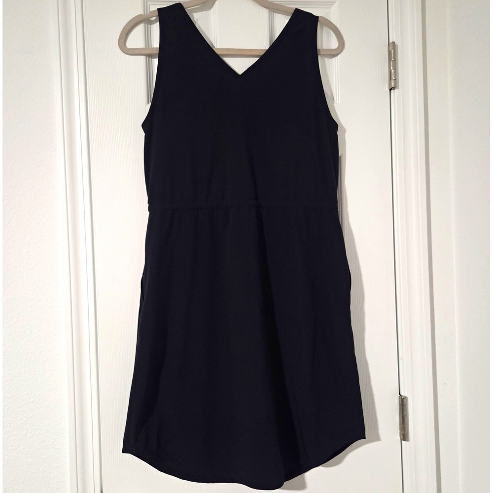 Eddie Bauer Departure Easy Tank Dress Black Sleeveless V-Neck Athletic S